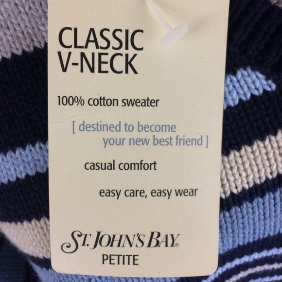 *SOLD* St John's Bay NWT Classic V-Neck Sweater Sz MP - Picture 8 of 9